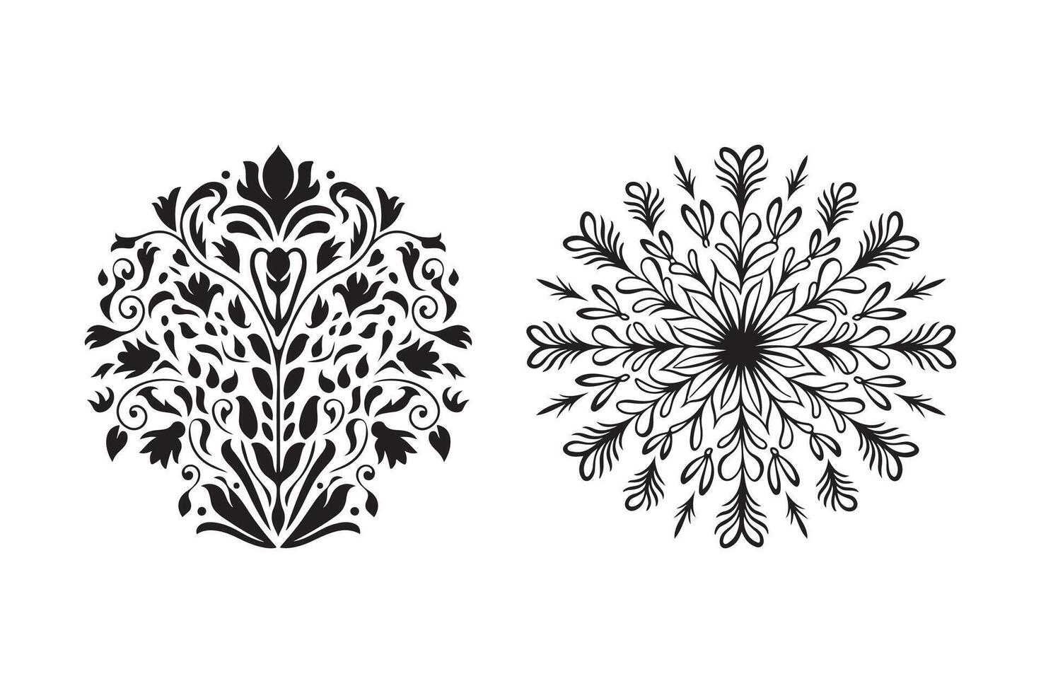 Elegant Floral Patterns Ornamental and Botanical Design Elements vector
