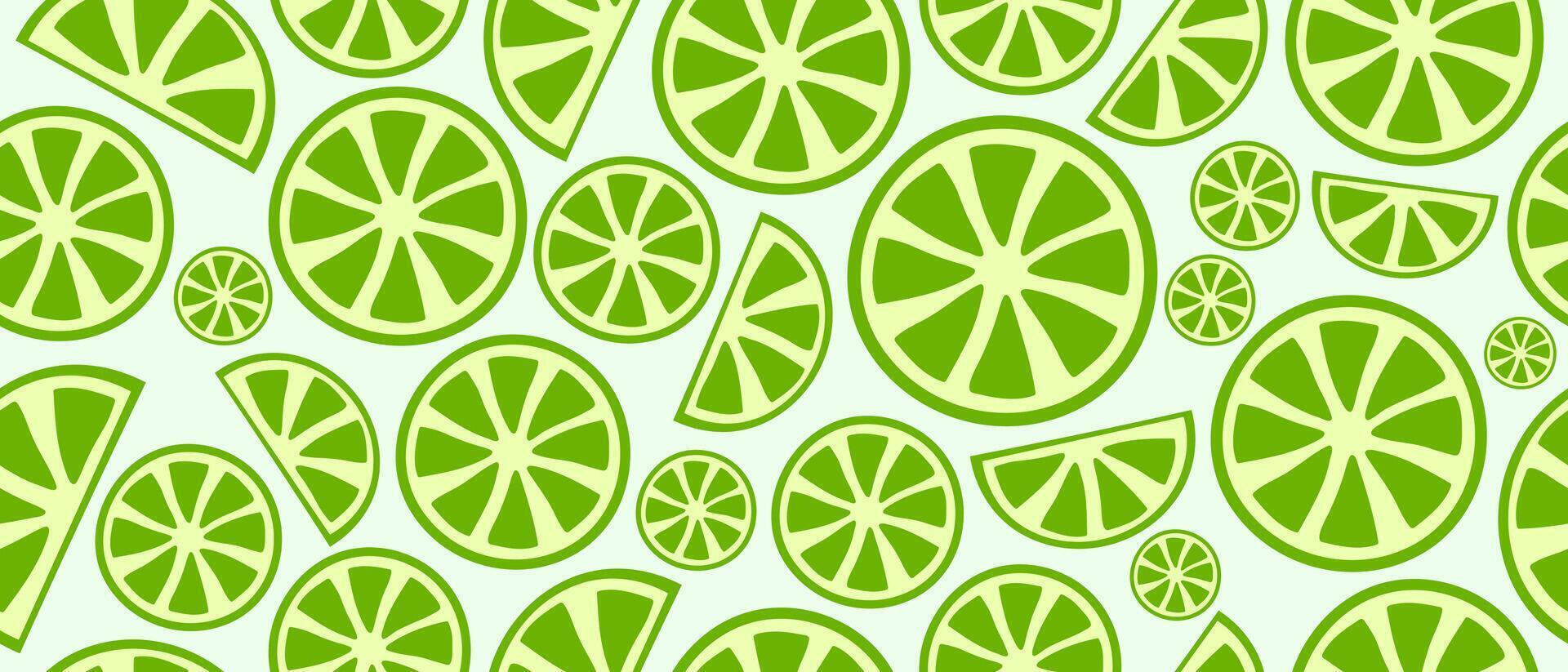 Bright juicy seamless background with lime. Lime tropical background. vector