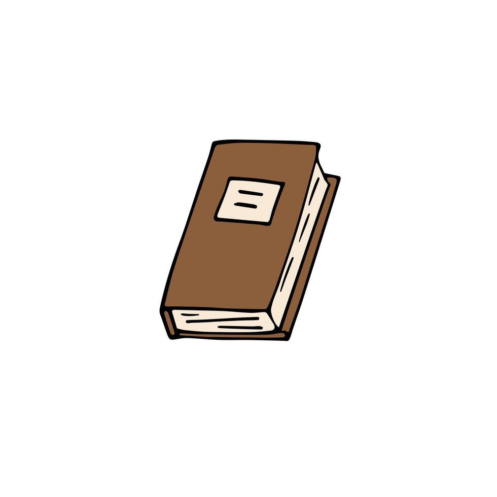 Hand drawn doodle book isolated on white background vector