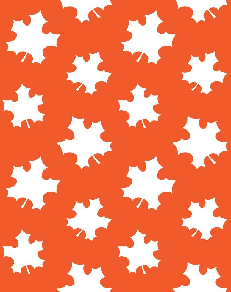 Seamless pattern of hand drawn doodle sketch maple leaf isolated vector
