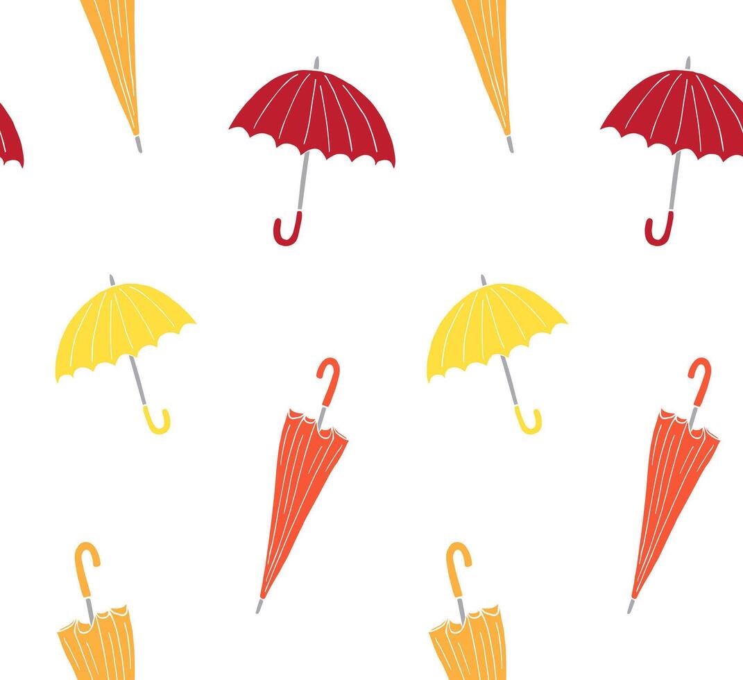 Seamless pattern of umbrellas vector