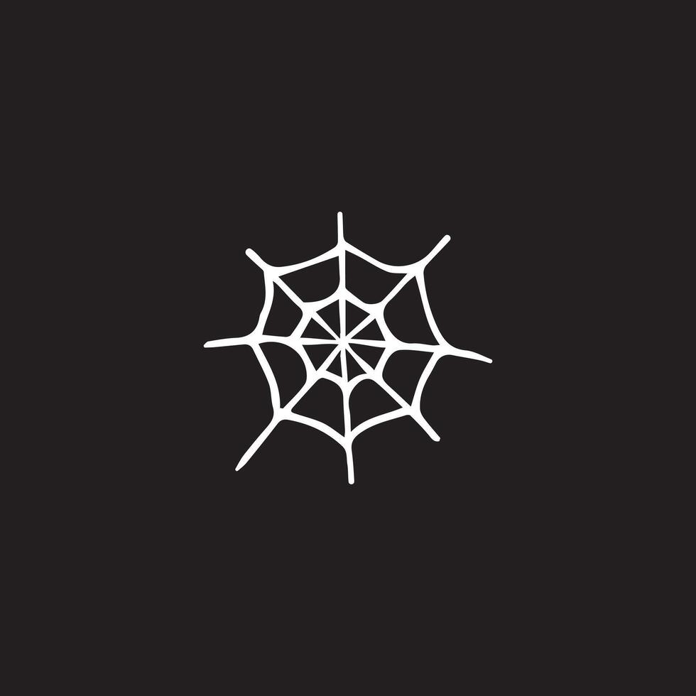 Hand drawn doodle sketch spider web vector