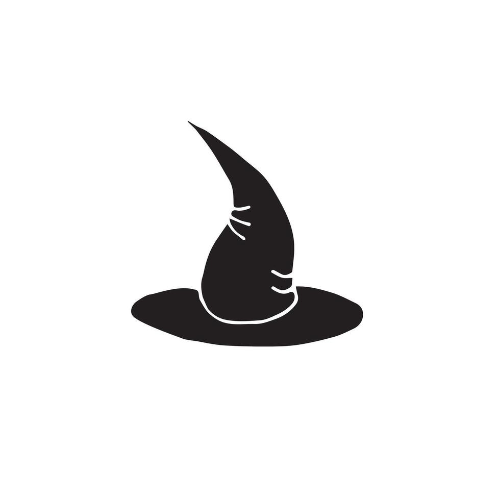 Hand drawn witch hat isolated vector
