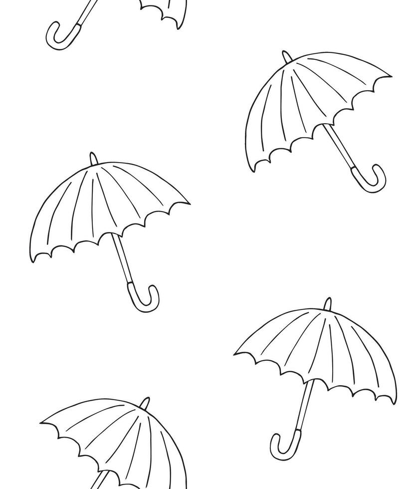 Seamless pattern of hand drawn doodle sketch umbrella isolated on white background vector