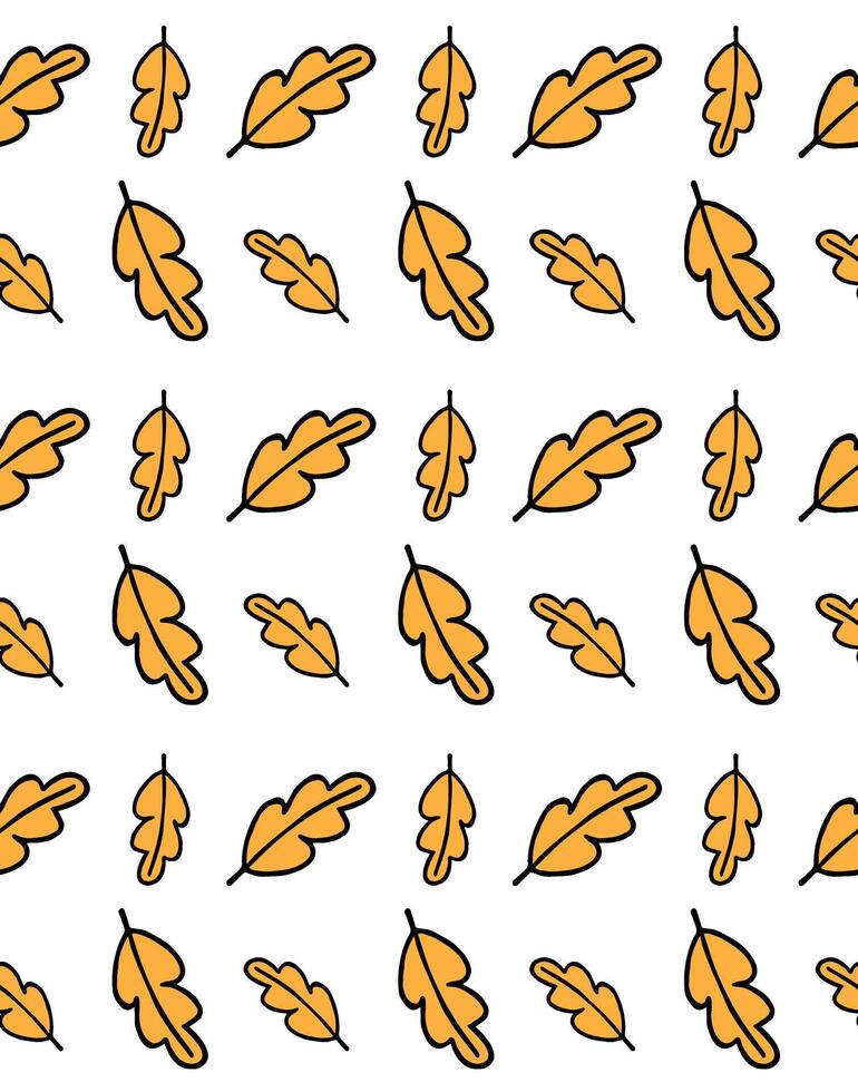 Seamless pattern of hand drawn doodle oak leaf isolated on white background vector
