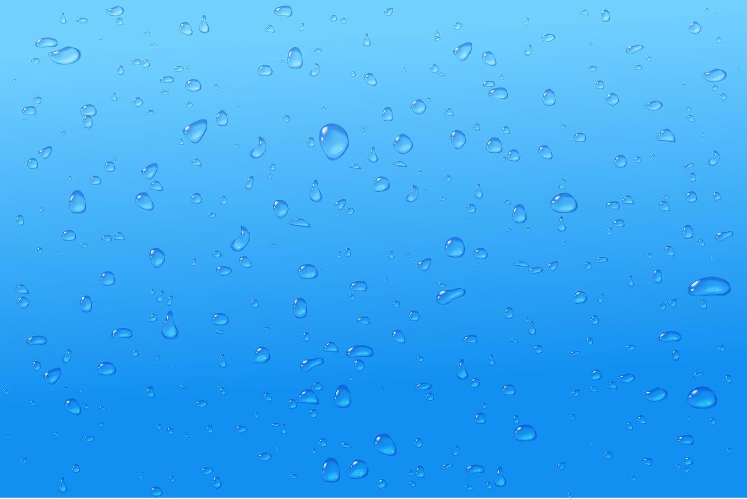 Blue drops background. Condensate glass in macro texture. vector