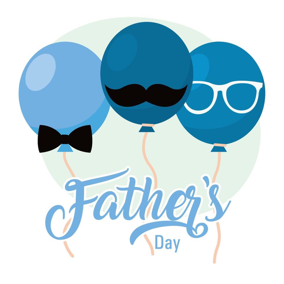 Happy father day poster with balloons vector