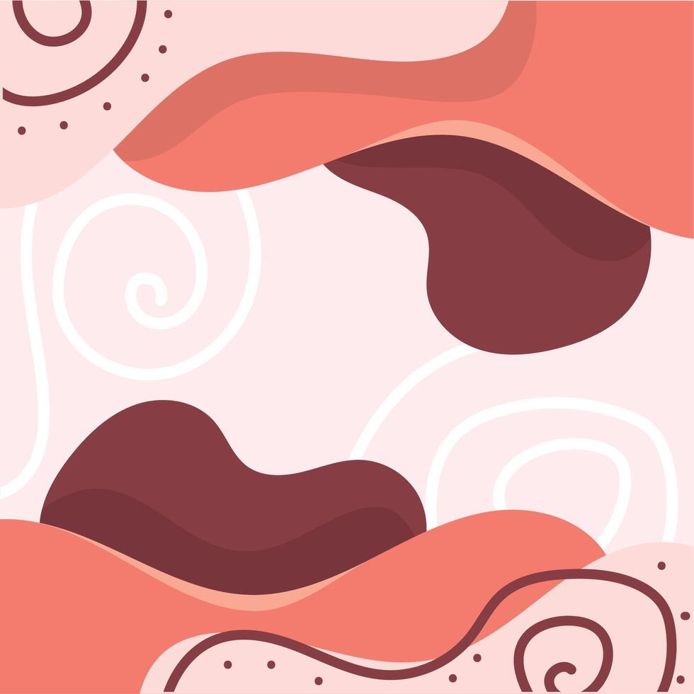 Swirling coral and maroon composition. vector
