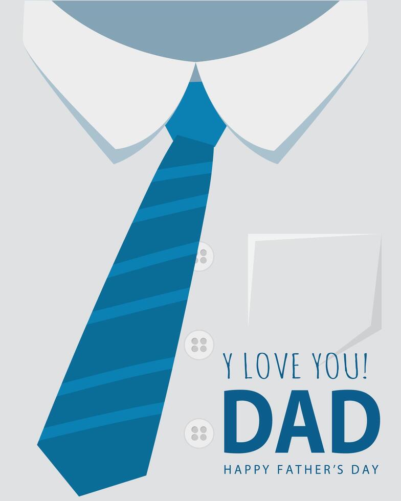 Happy father day poster with shirt and tie background vector
