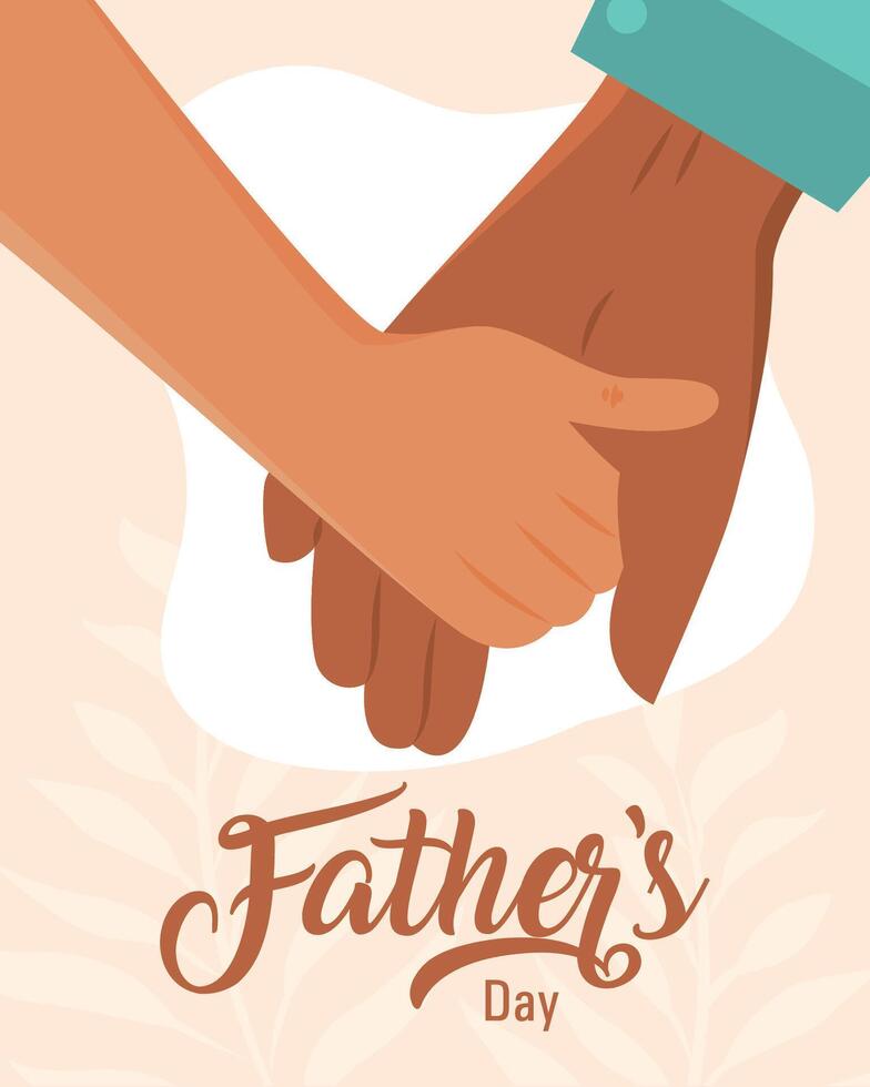 Father day poster with a pair of hands holding vector