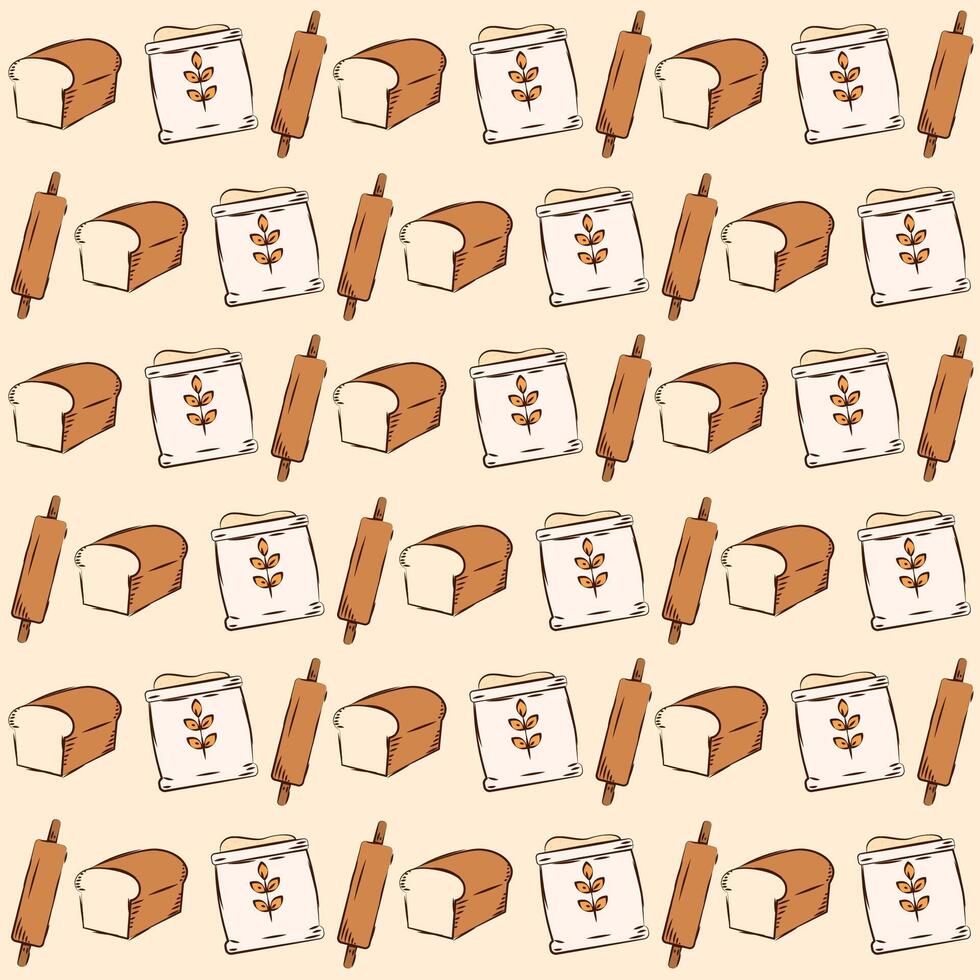 Bread flour roller pattern. vector