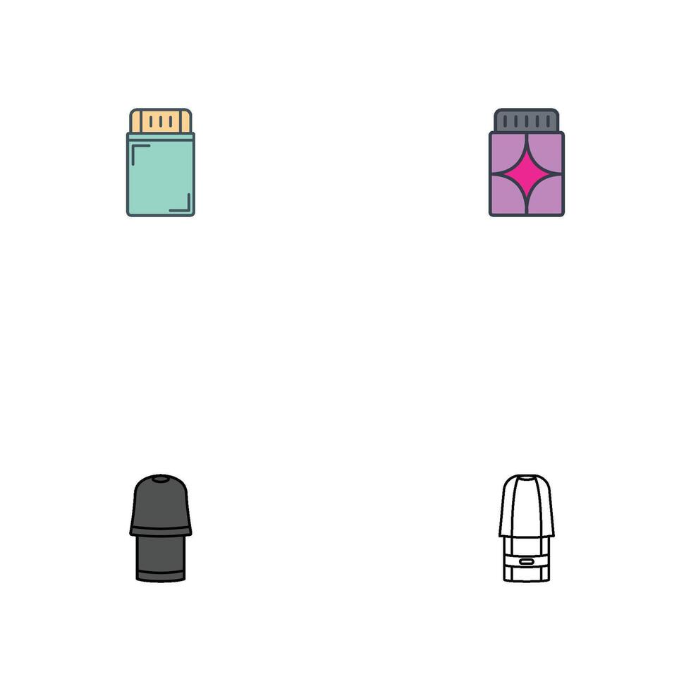 A set of different types of pill bottles vector
