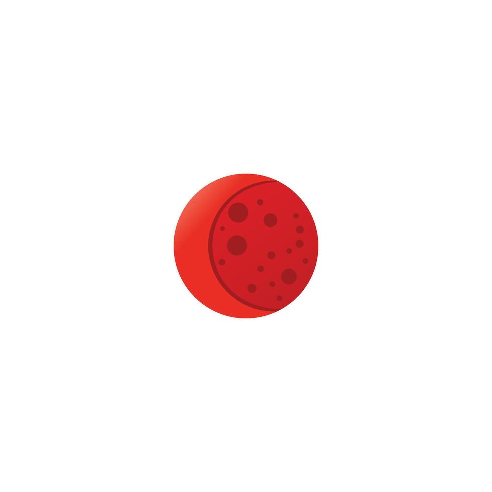 A red ball with a moon on it vector