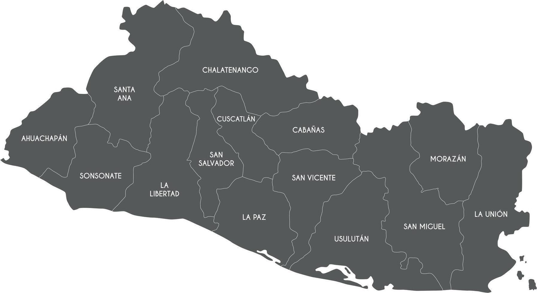 regional map of El Salvador with departments and administrative divisions. Editable and clearly labeled layers. vector