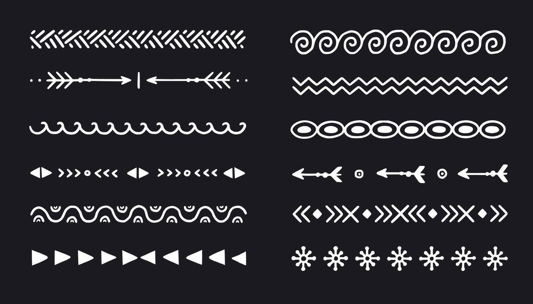 Set of tribal tribal lines and arrows vector
