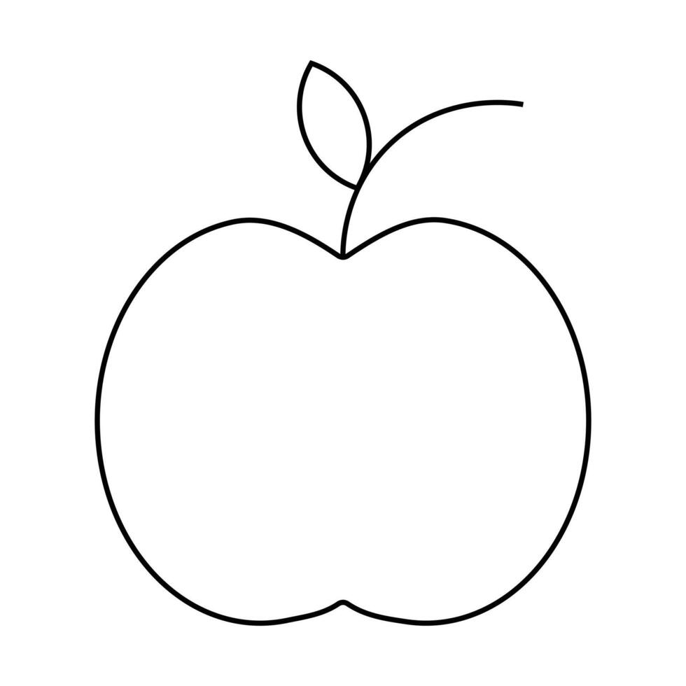 Illustration of a Fresh Red Apple with a Green Leaf High-Quality Digital Artwork vector