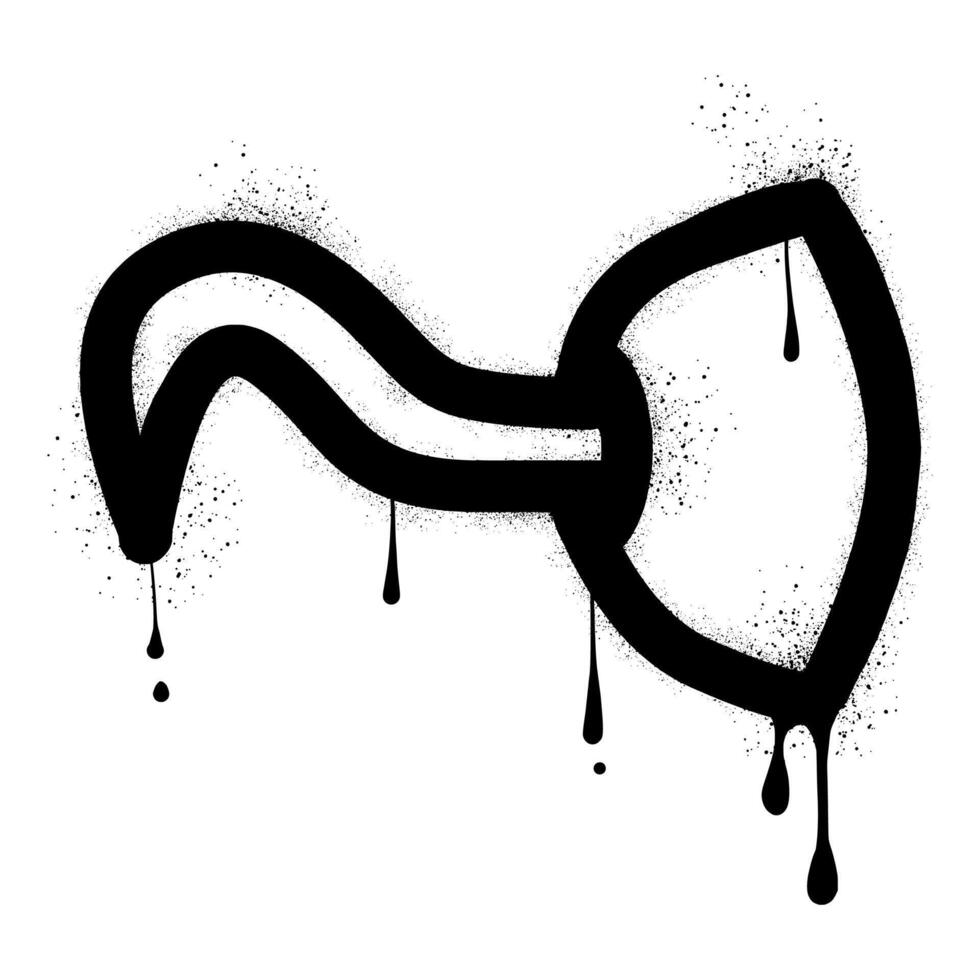 Pirate hook with black spray paint graffiti vector