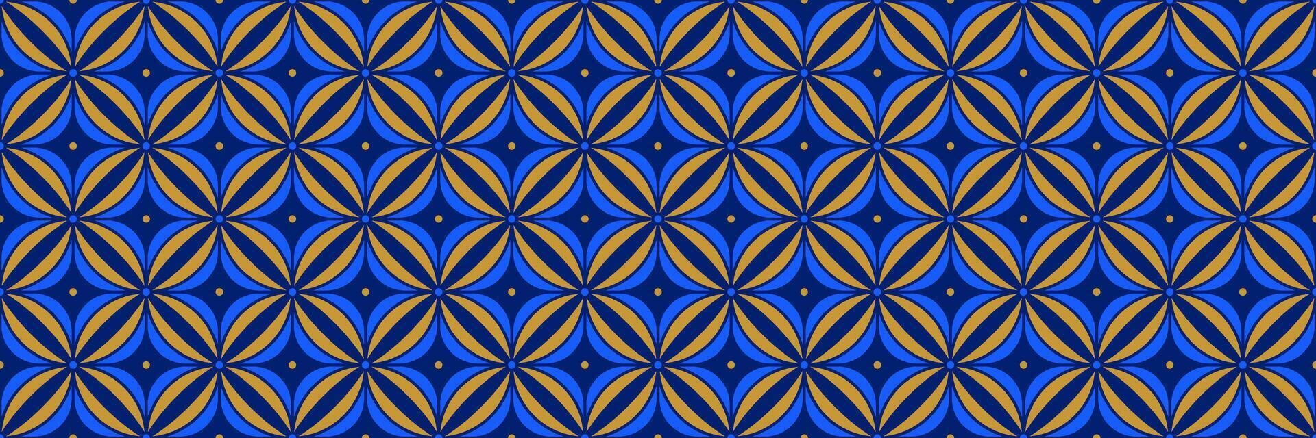Seamless abstract pattern. Navy and gold geometric background for textile design, fabric swatch, scarf cloth, suit print template. Blue color masculine repeating wallpaper. Backdrop motif vector