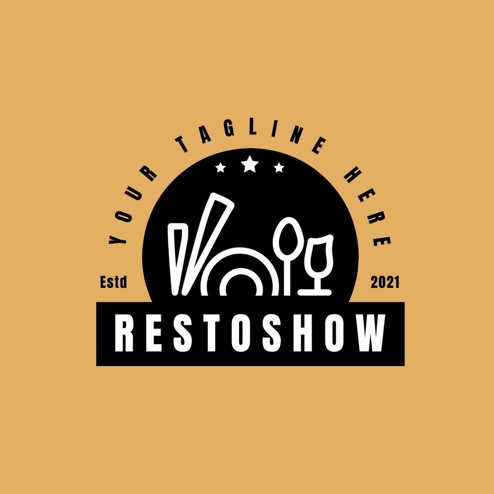 Resto show logo template vector