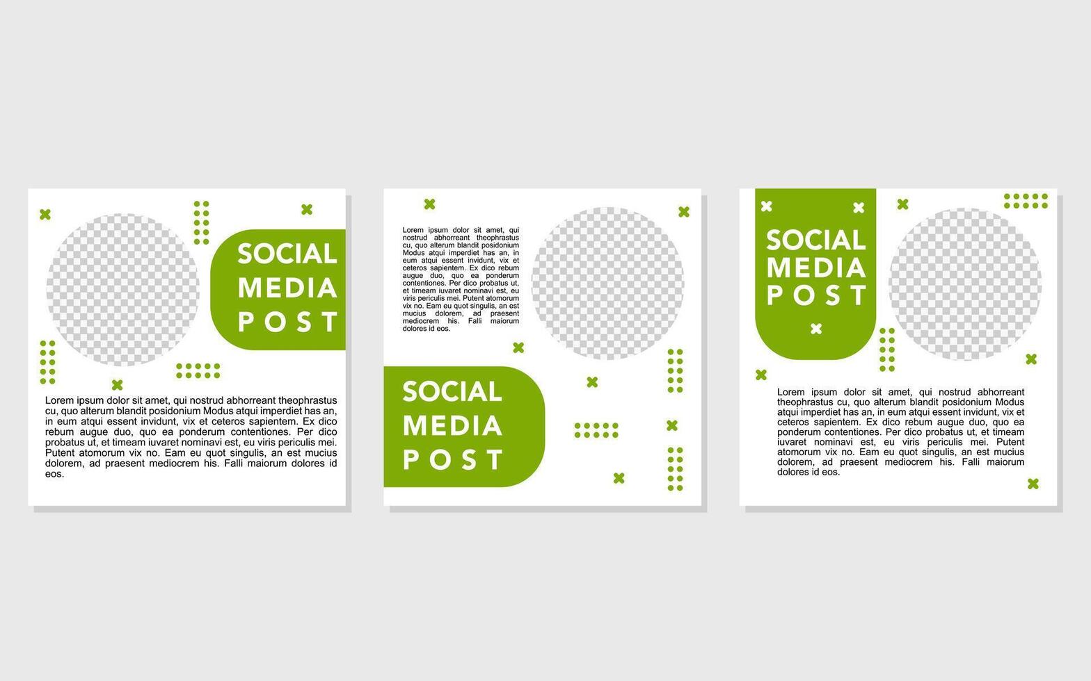 Social media template with green accents. vector
