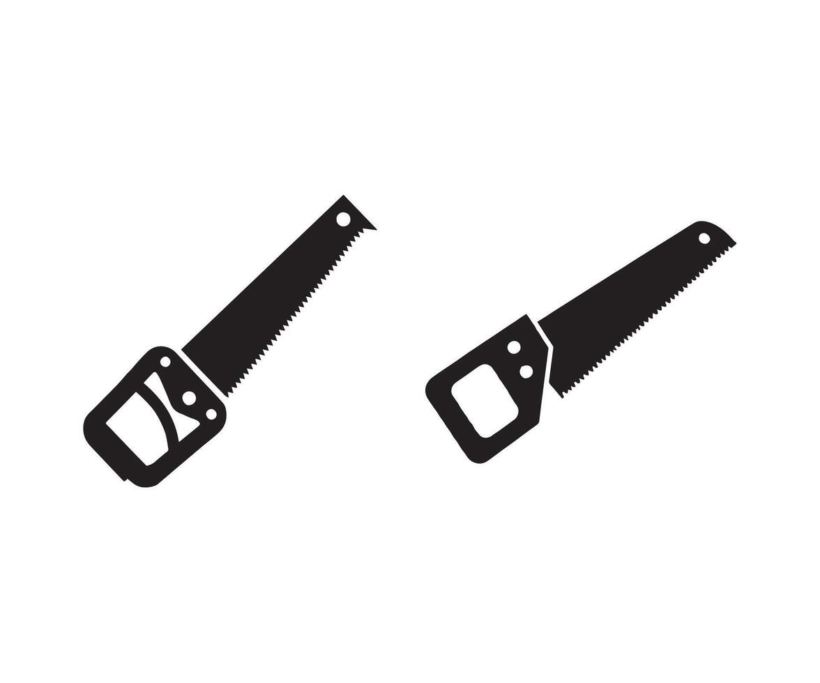 Hand Saw Silhouette Black Icon for Carpentry Tools vector