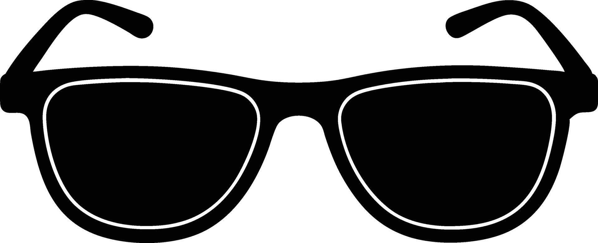sunglasses silhouette icon on solid white backgroud. vector