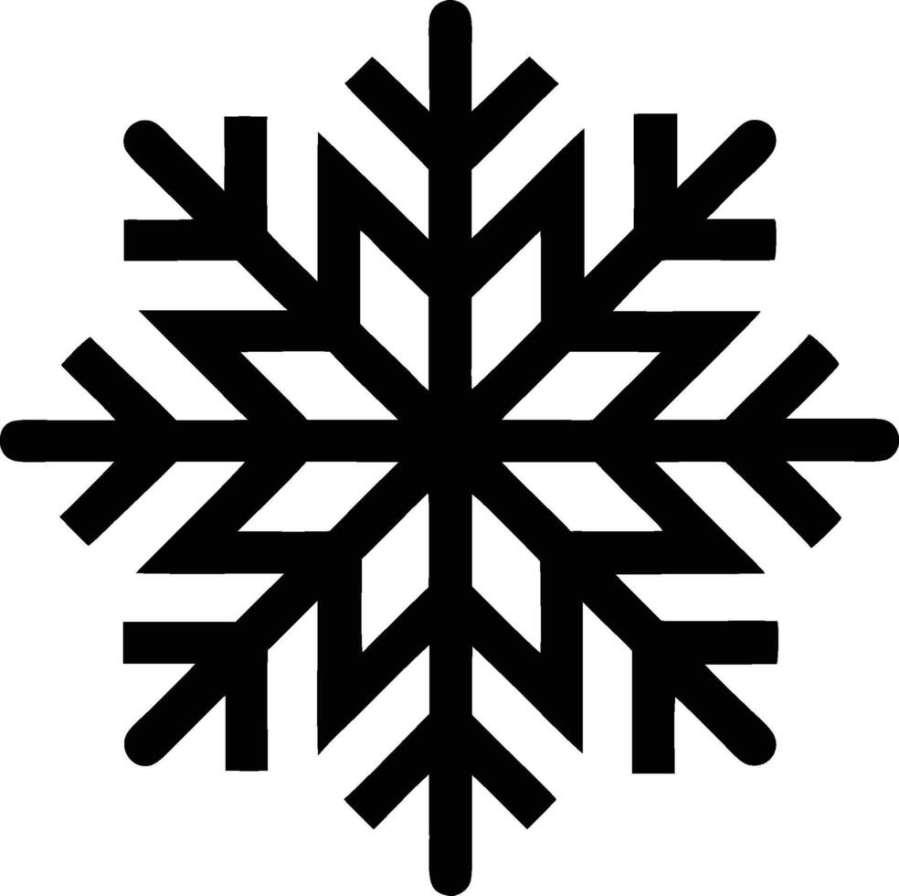 snowflake icon on solid white background. vector