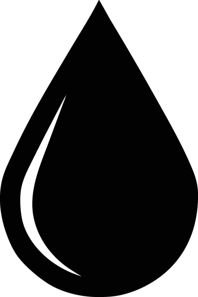 water droplet icon on solid white background. vector