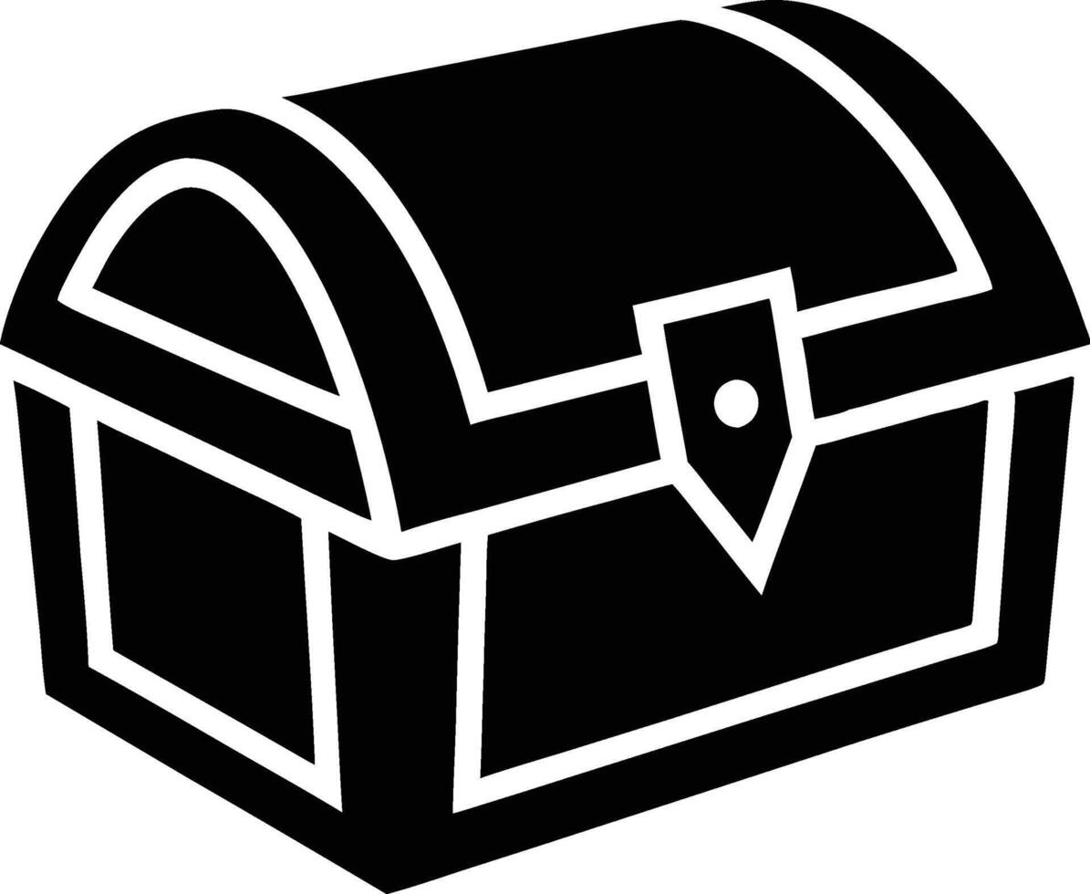 treasure chest icon on solid white backgroud art. vector
