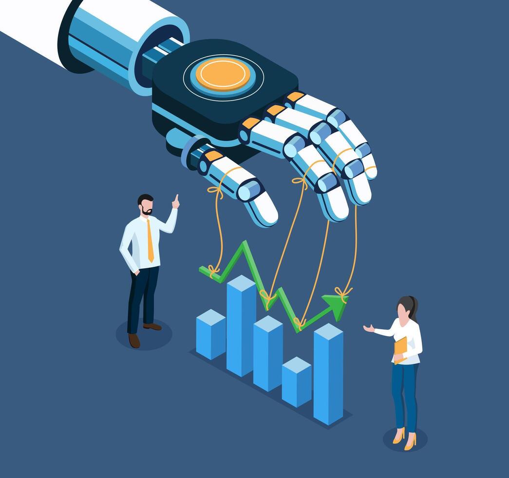 The integration of AI is significantly advancing financial systems and transforming business management practices, leading to increased efficiency and driving company growth. vector