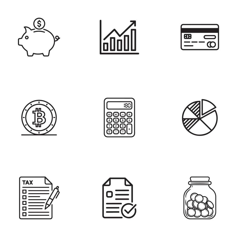 Personal Finance and Wealth Management Icons Set vector