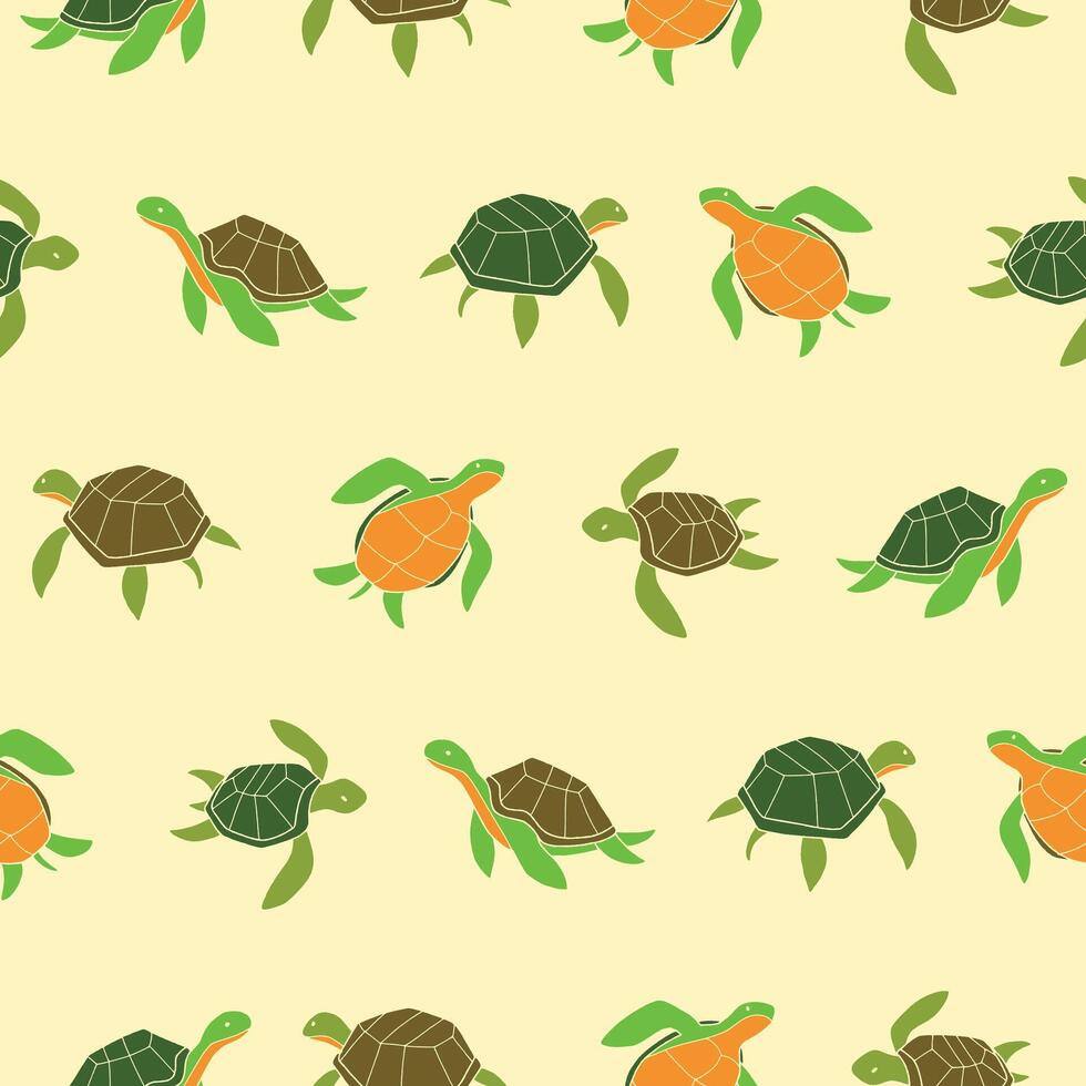 Sea Turtle Pattern Illustration Seamless for Wallpaper Background Cover Packaging vector