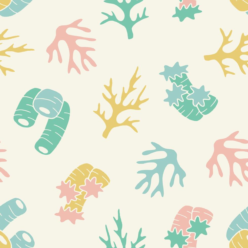 Coral Pattern Repeat Seamless for Wallpaper Background Cover Packaging vector