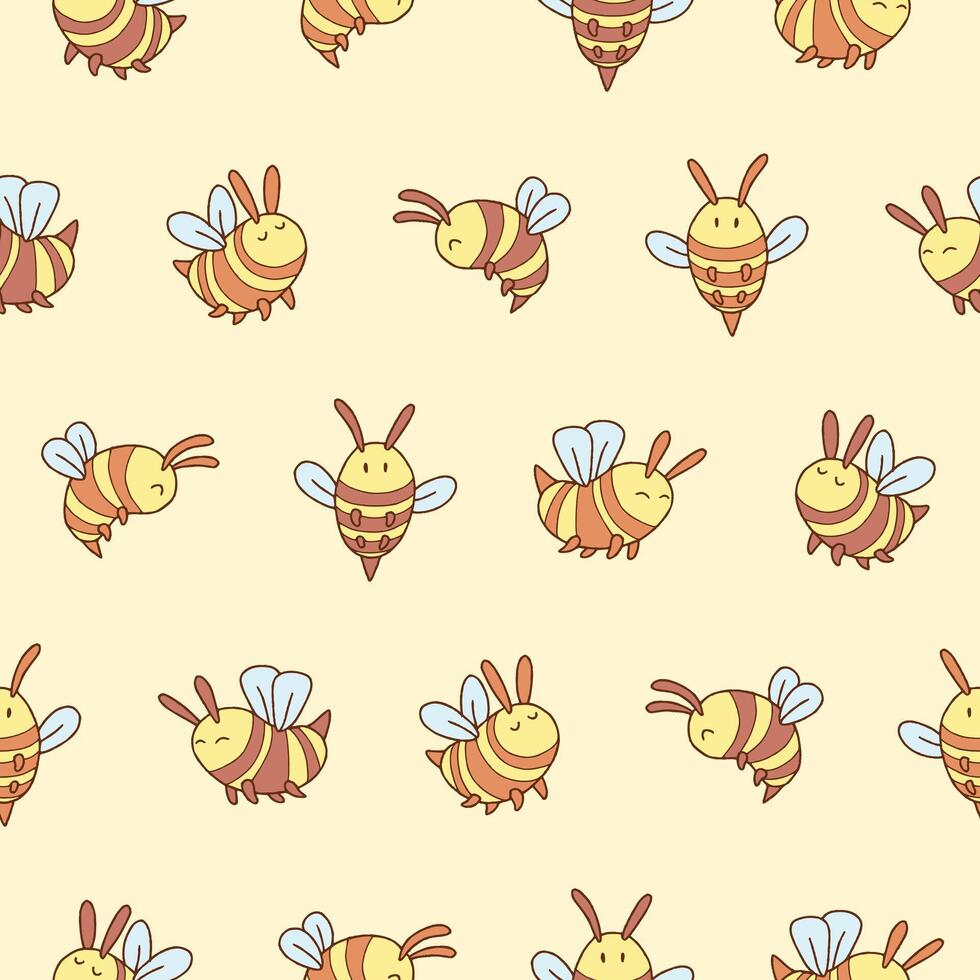 Bee Seamless Pattern Background for Print Fabric Surface Fashion Wrapping vector