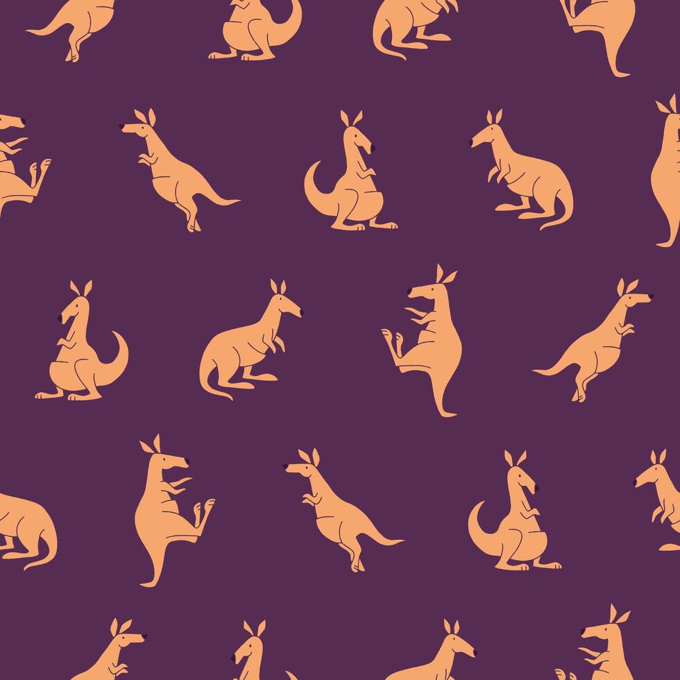 Kangaroo Seamless Pattern Background for Print Fabric Surface Fashion Wrapping vector