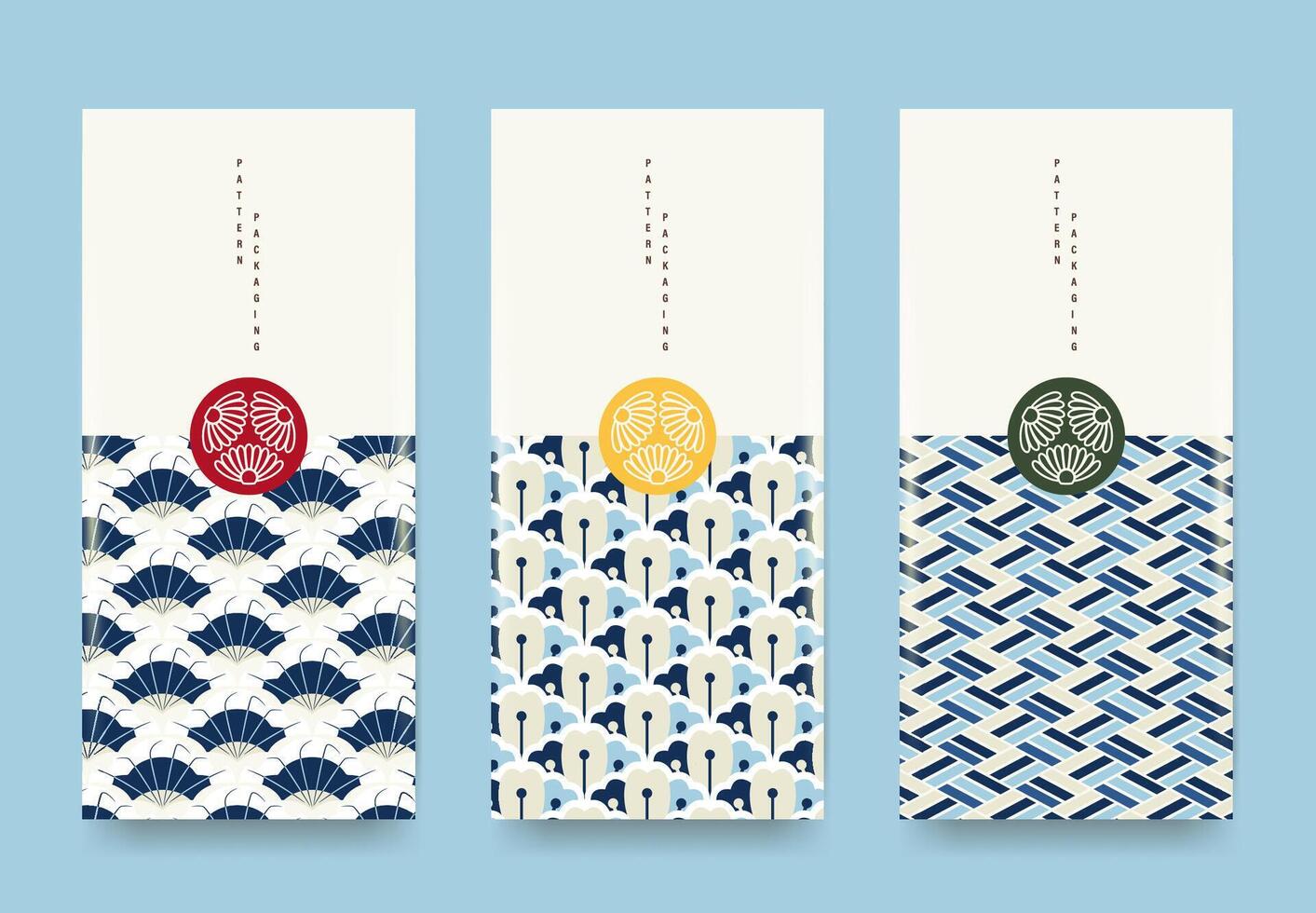 Packaging templates japanese style background of fabric luxury or premium products. vector