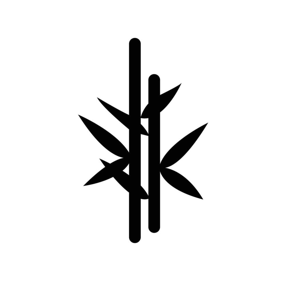 Bamboo tree silhouette symbol isolated vector