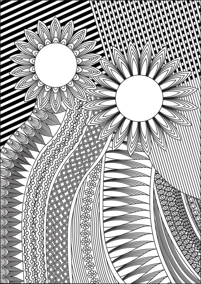 Abstract Adult Coloring Page Decor Art vector