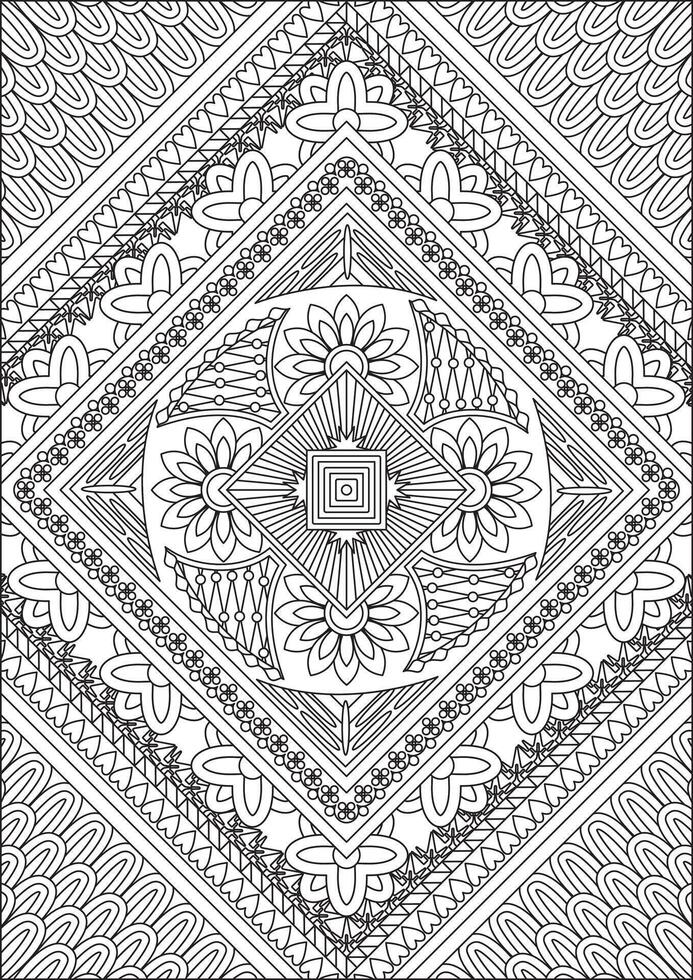 Coloring Page For Adult Outline abstract art vector