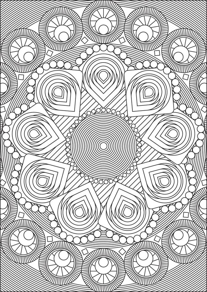 Mandala Coloring Pages Outline Black And White vector