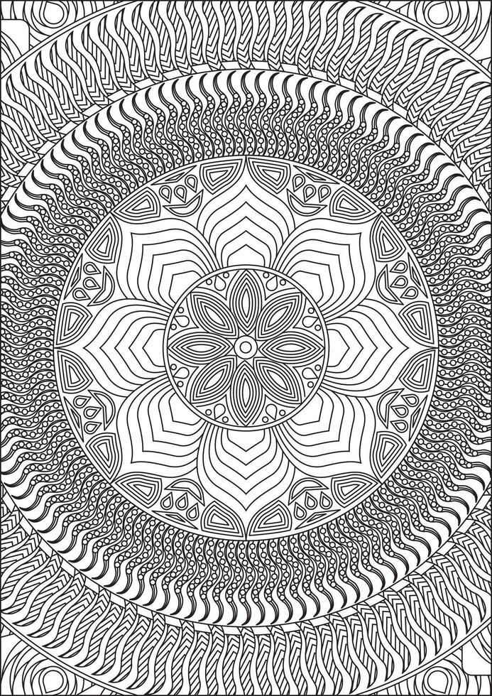 Line Art Abstract Design Adult Coloring Page vector