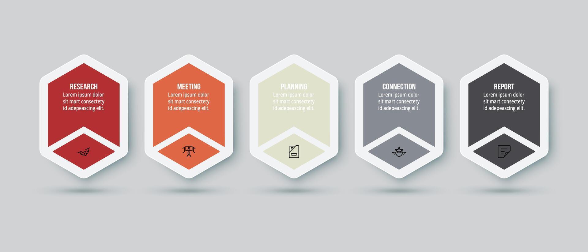 Hexagon options infographic design. vector
