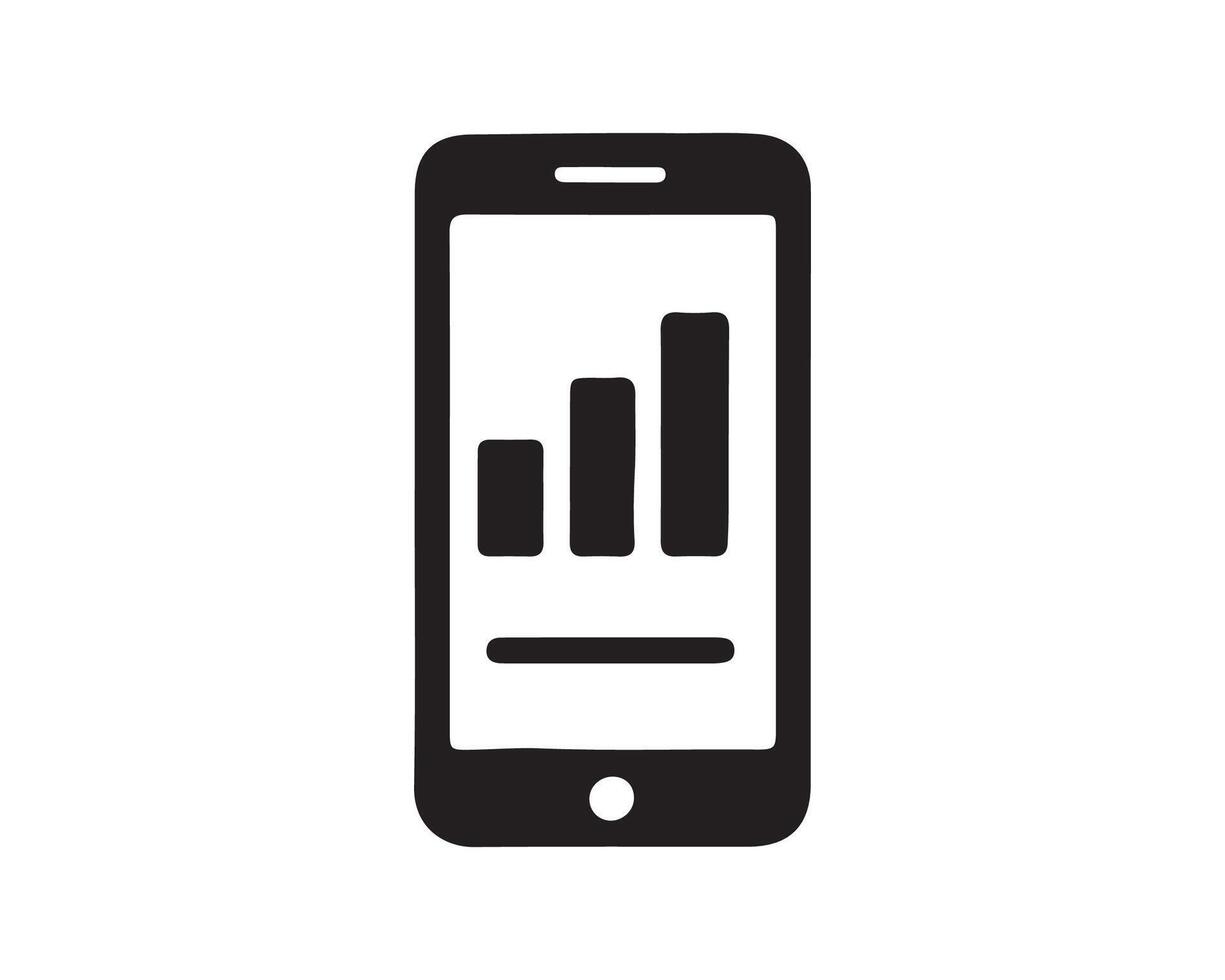 smartphone graph flat style icon design. vector