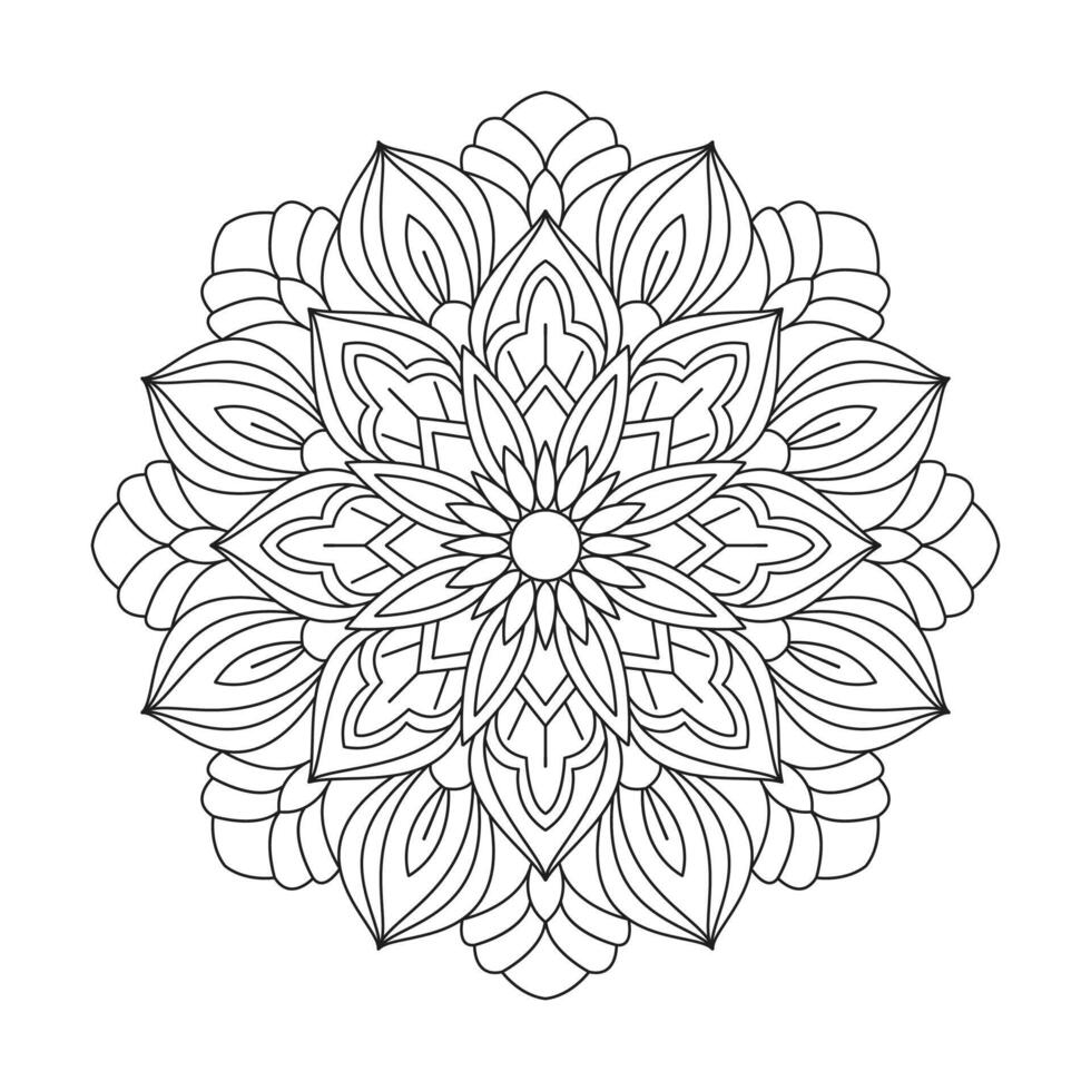 Circle pattern petal flower of mandala with black stock color vector