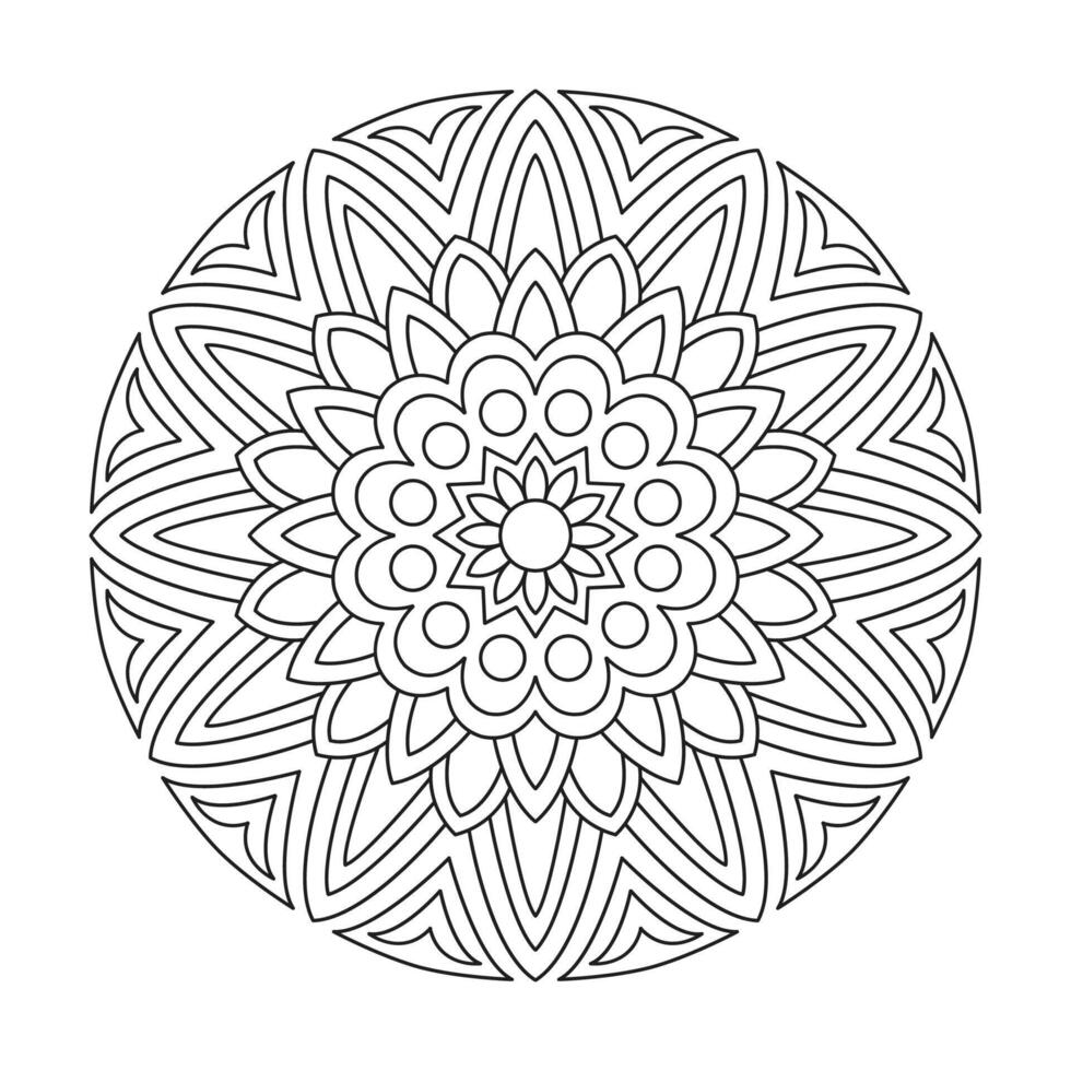 kid's simple flower mandala with geometric ornament pattern vector