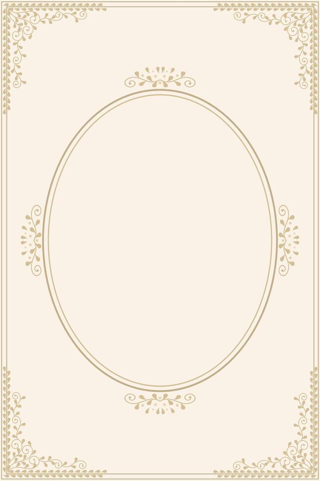 Beautiful ornament vintage border or frame on beige background. vector