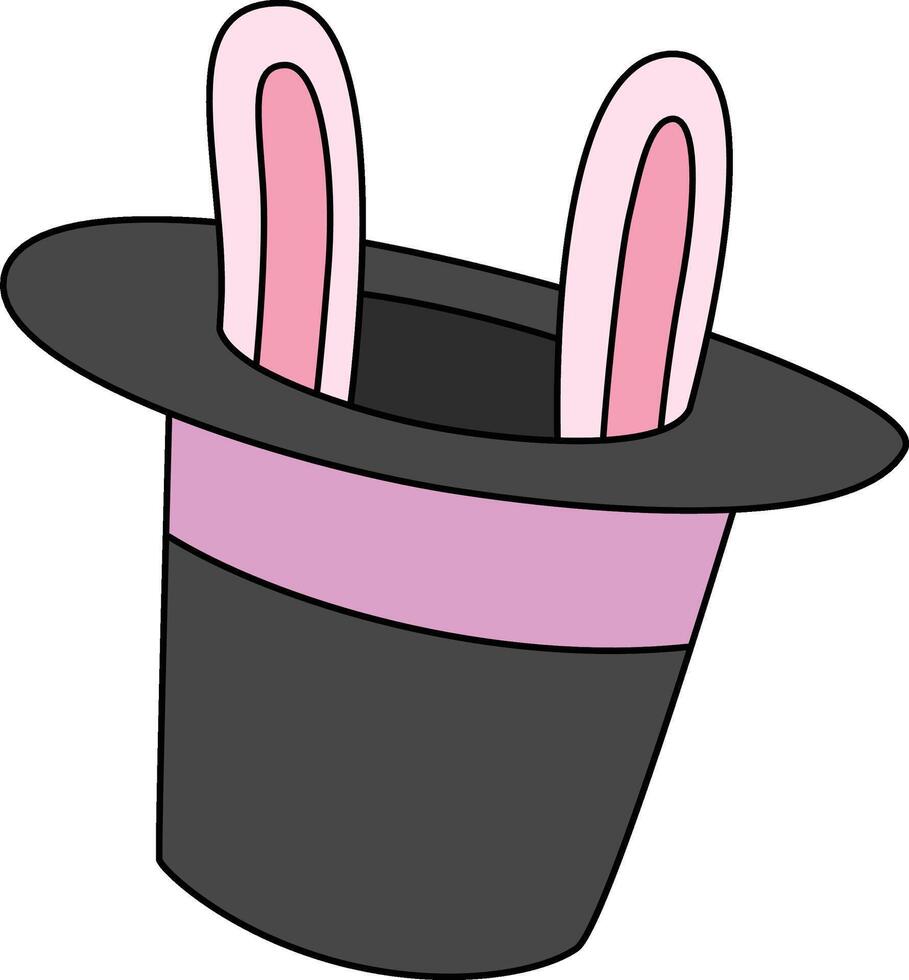rabbit inside the hat April Fool Illustration vector
