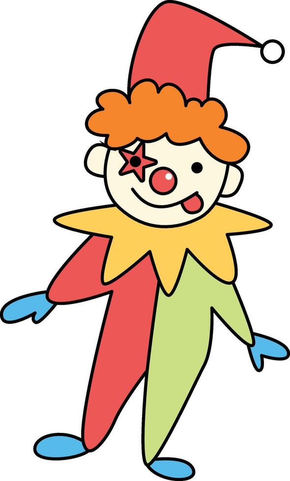 clown standing April Fool Illustration vector