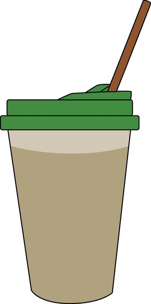 Matcha Drink take away Flat Illustration vector