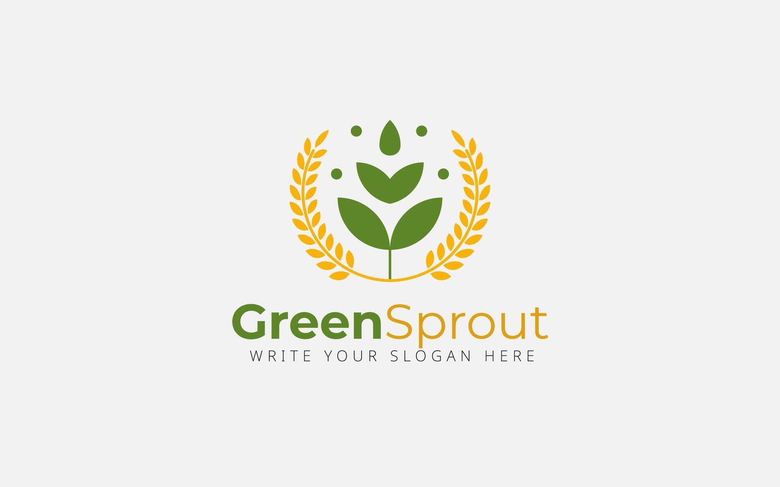 Farming logo with agronomy, wheat farm vector